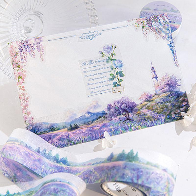 コラージュ 素材 マスキングテープ マステ 風景 背景 景色 ラベンダー