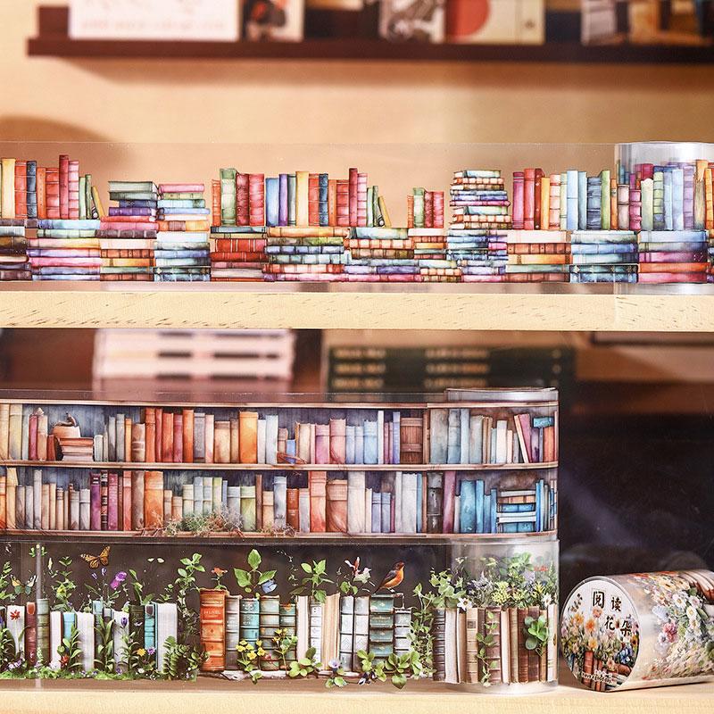 コラージュ 素材 マスキングテープ マステ 装飾 本棚 本 蔵書 図書館
