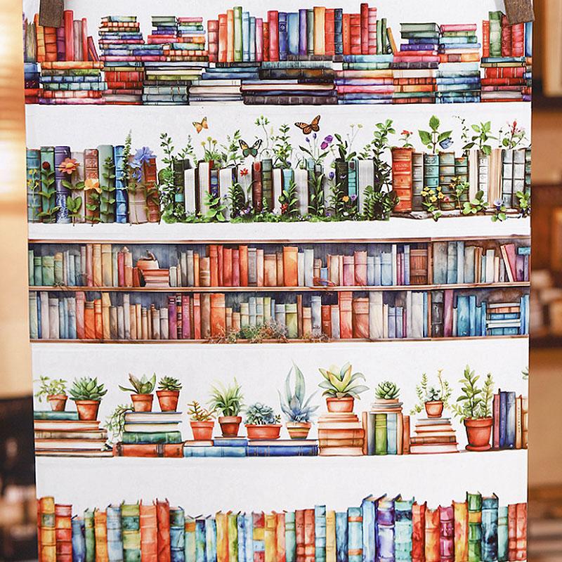 コラージュ 素材 マスキングテープ マステ 装飾 本棚 本 蔵書 図書館