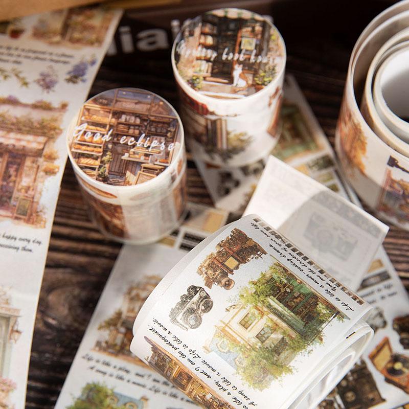 コラージュ 素材 マスキングテープ マステ 建物 風景 街並 ショップ お