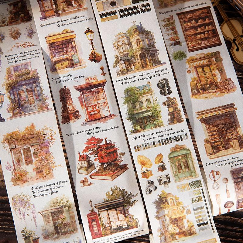 コラージュ 素材 マスキングテープ マステ 建物 風景 街並 ショップ お