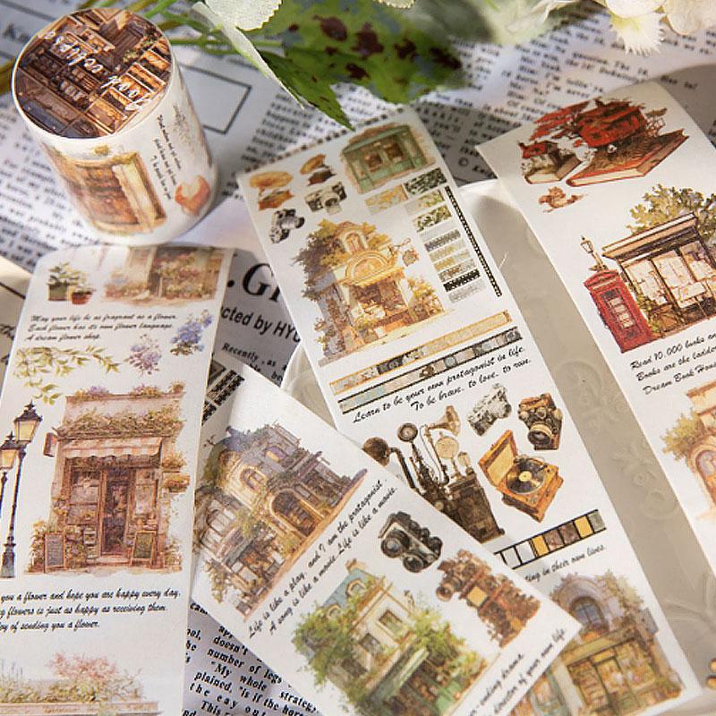 コラージュ 素材 マスキングテープ マステ 建物 風景 街並 ショップ お