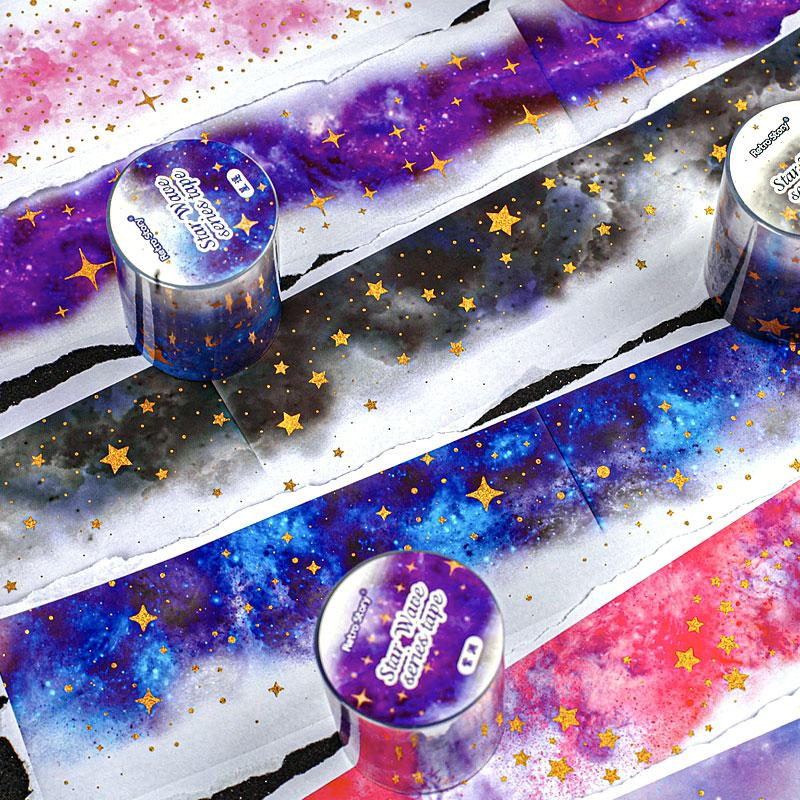 コラージュ 素材 マスキングテープ マステ 星空 宇宙 銀河 装飾