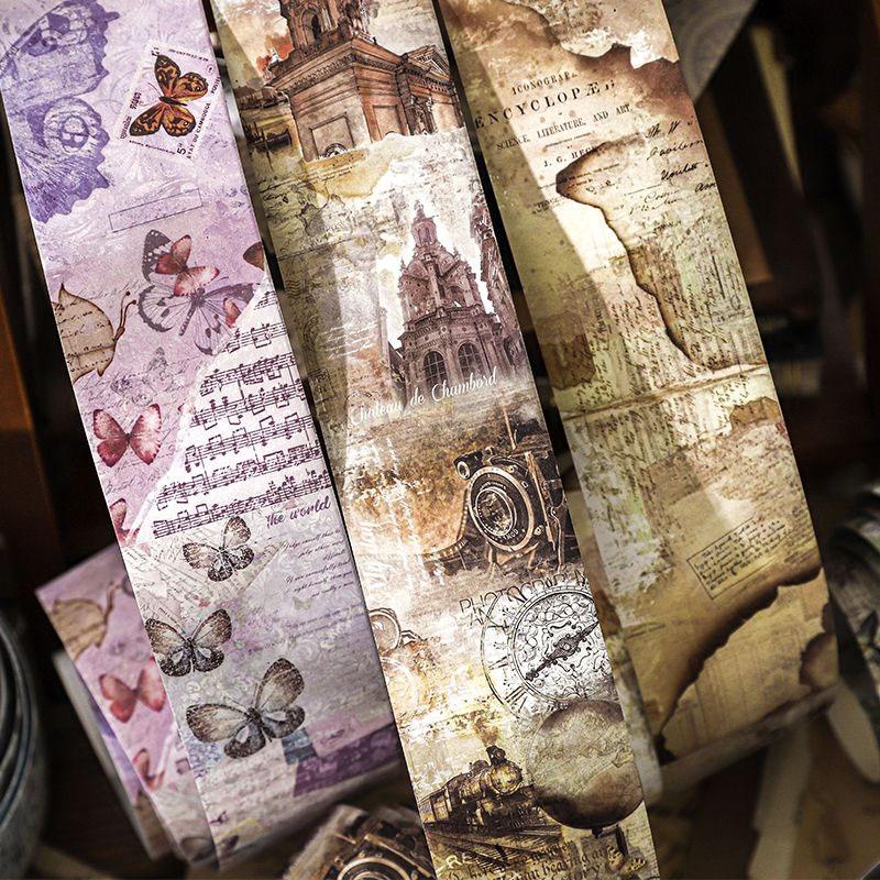 MT696 おしゃれ 楽譜 英字 手紙 建物 蝶々 フィルム マステ ロール