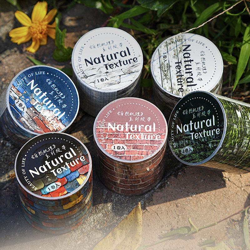 MT698 テクスチャ レンガ 石積 石垣 瓦屋根 木目 壁板 マステ ロール