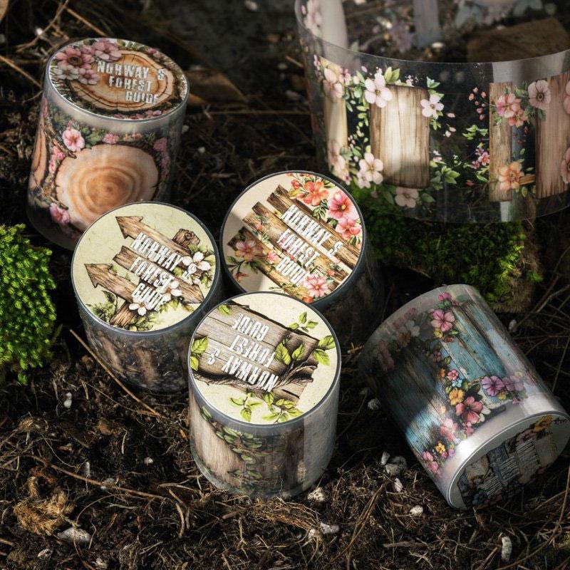 MT726 木目 切り株 看板 柵 フェンス 吊り下げ 装飾 飾り マステ