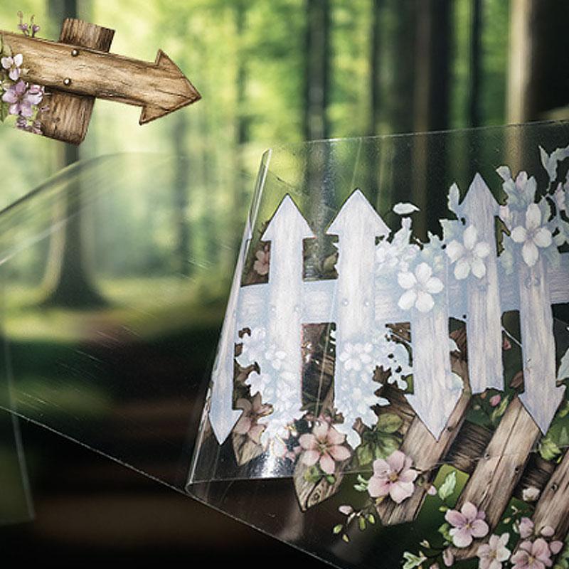 MT726 木目 切り株 看板 柵 フェンス 吊り下げ 装飾 飾り マステ