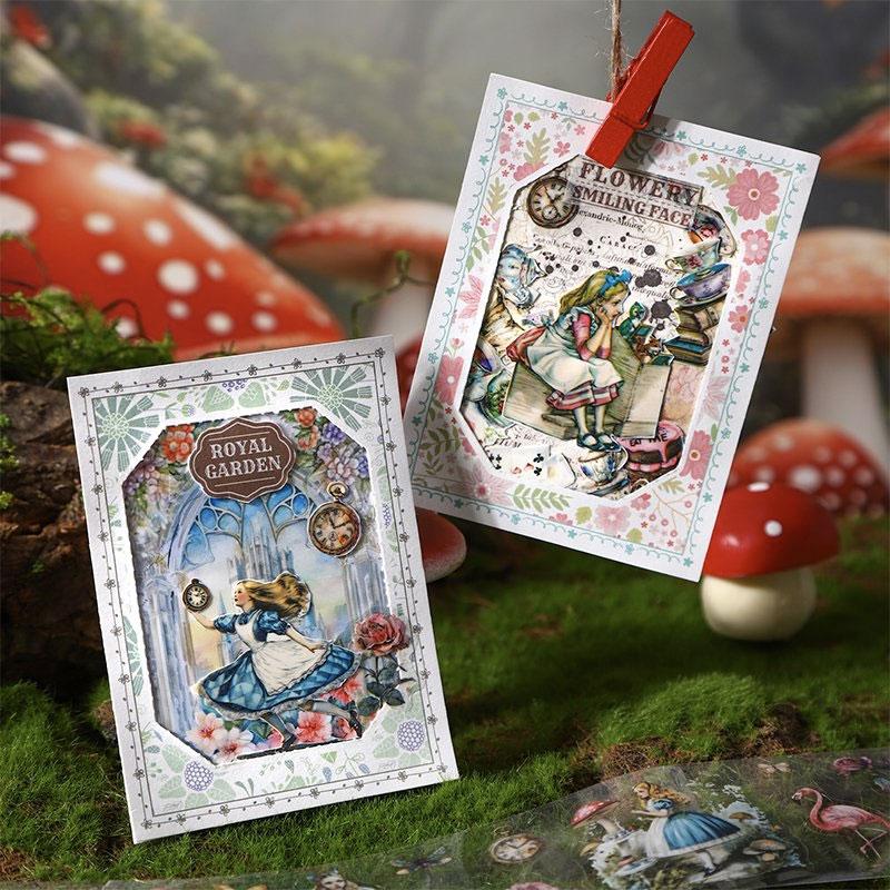 MT728 人物 女性 女の子 ウサギ 女王 トランプ アリス 時計 マステ