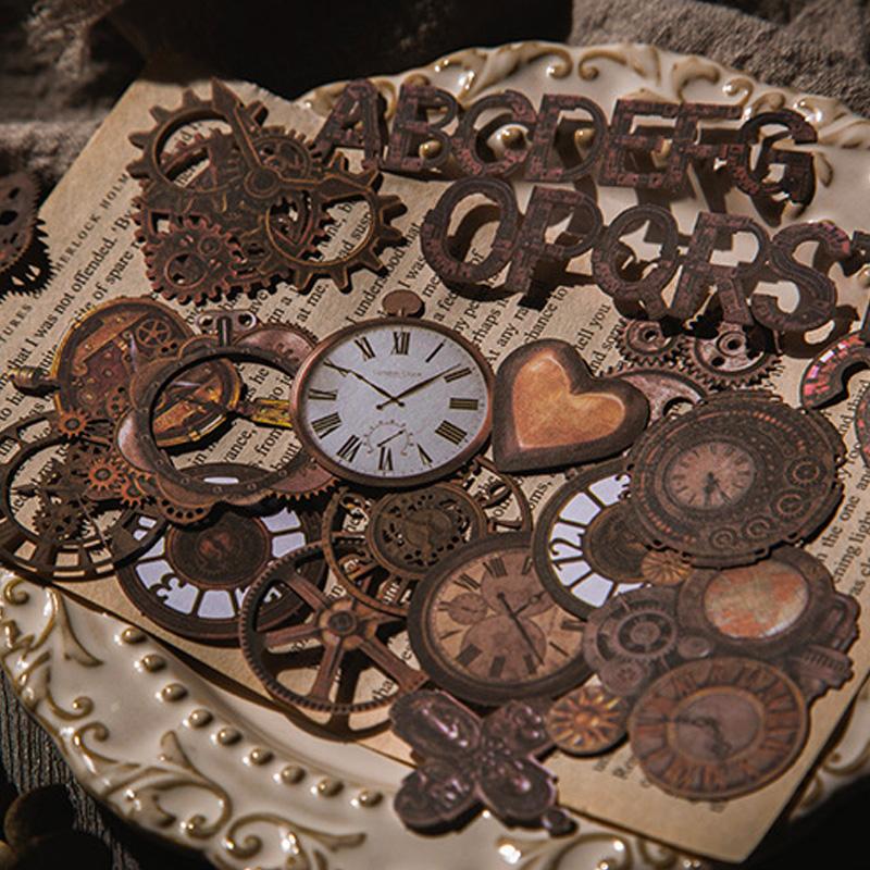 コラージュ 素材 デザイン ペーパー 額縁 鍵 ジャンクジャーナル