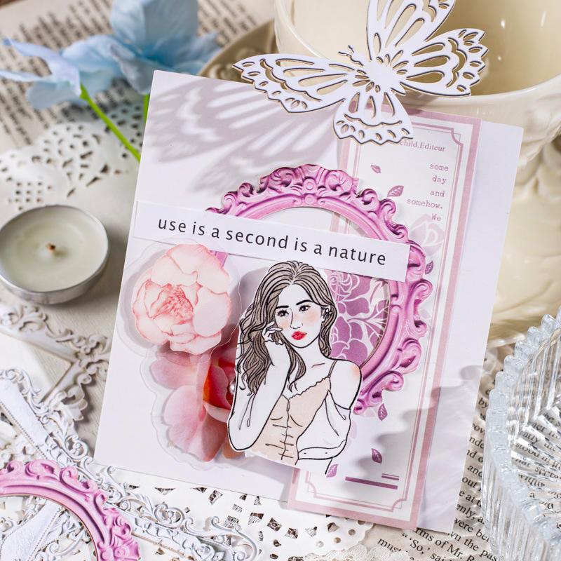 ナチュラルアンティークなジャンクジャーナル　ファブリック　フランス　花や自然　蝶 ナチュラルアンティークなジャンクジャーナル ファブリック