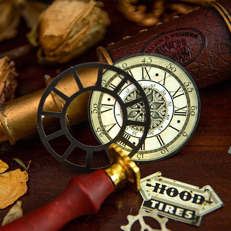 コラージュ素材 厚口素材 歯車 時計 パーツ コラージュ 素材 デザイン ペーパー 時計 歯車 スチームパンク