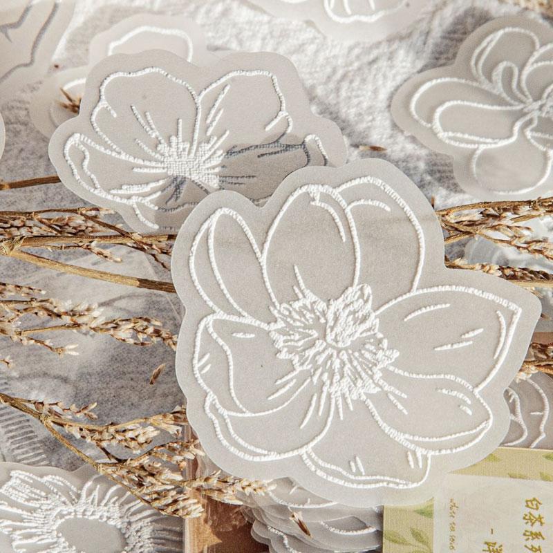 コラージュ 素材 デザイン ペーパー 花 硫酸紙 立体的 ジャンク