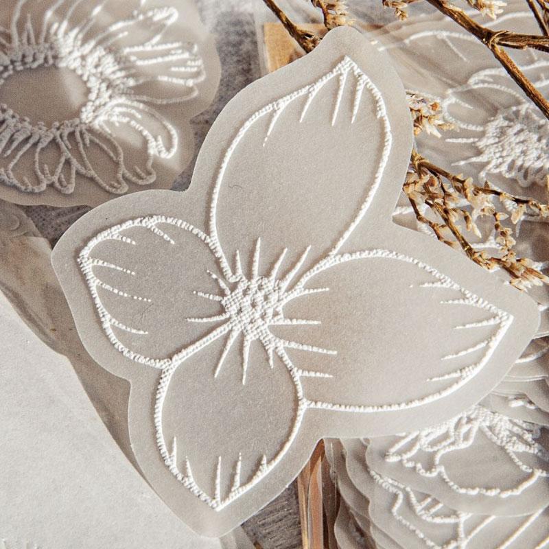 コラージュ 素材 デザイン ペーパー 花 硫酸紙 立体的 ジャンク