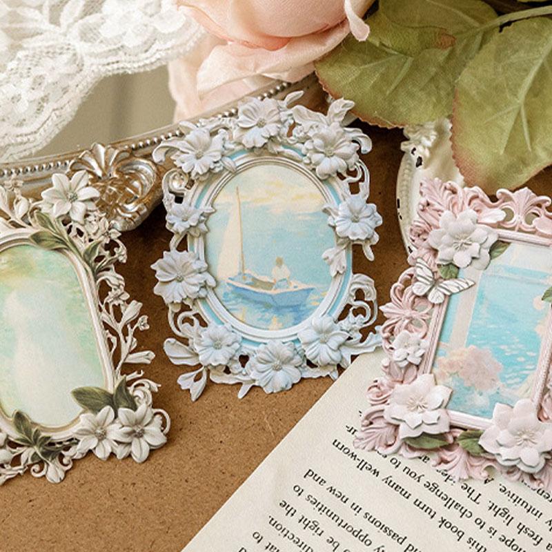 コラージュ 素材 デザイン ペーパー 額縁 額 フレーム 花 装飾