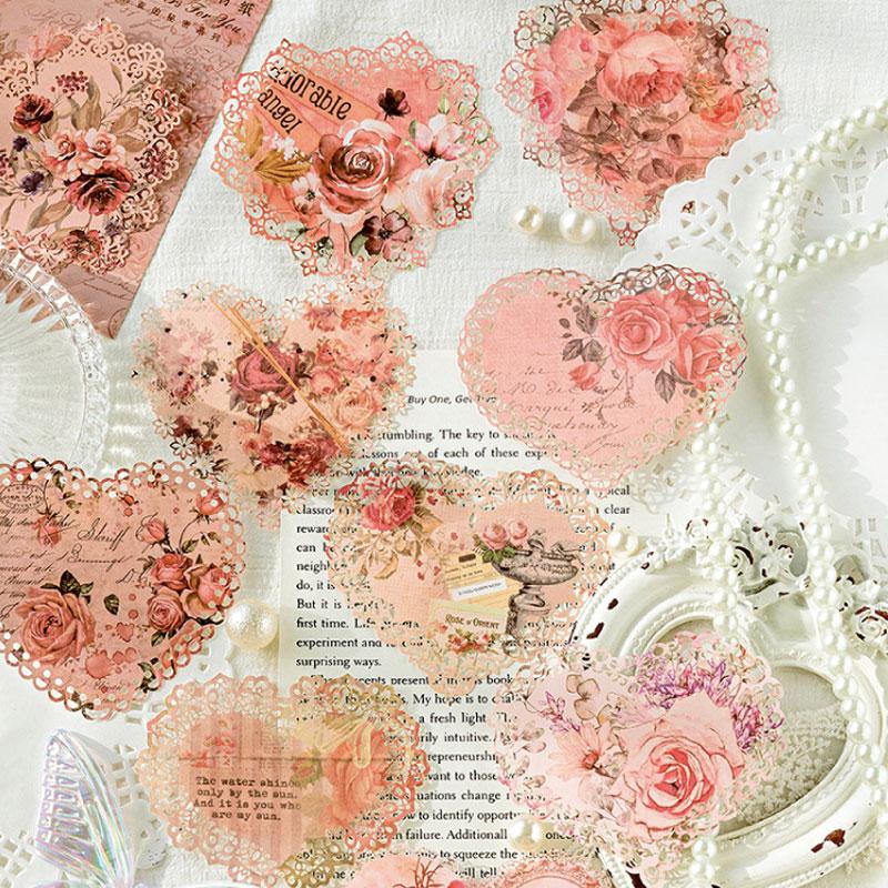 コラージュ 素材 レースペーパー デザイン ペーパー 切り絵 花柄 バラ