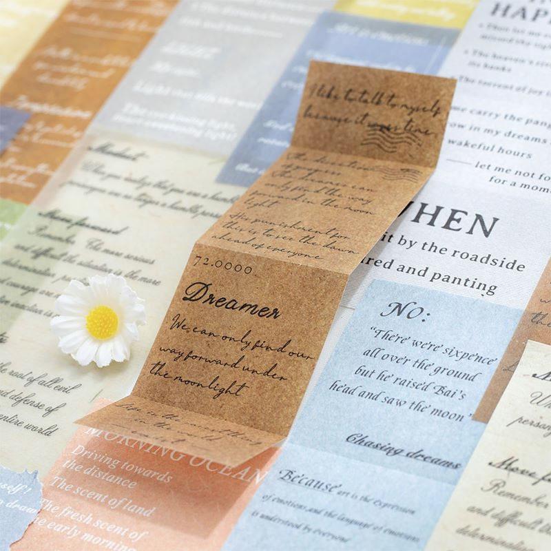 コラージュ 素材 デザイン ペーパー 手紙 英文 文学 フレーズ 硫酸紙