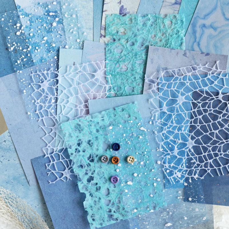 コラージュ 素材 デザイン ペーパー メッシュ スノー ネット 特殊紙