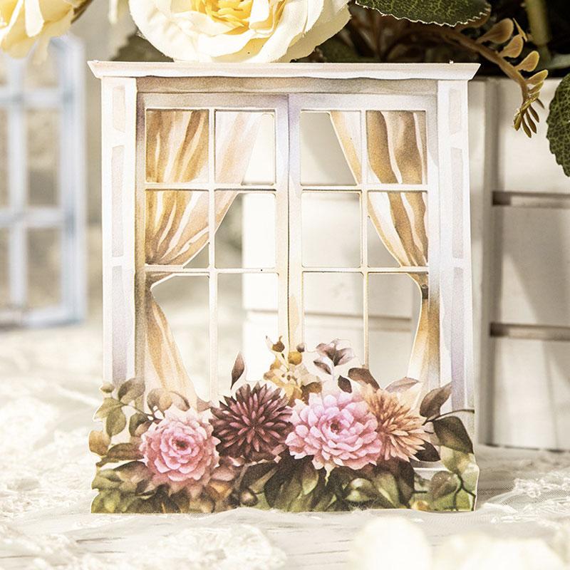 コラージュ 素材 シール 窓 フレーム サッシ 窓枠 レトロ アンティーク