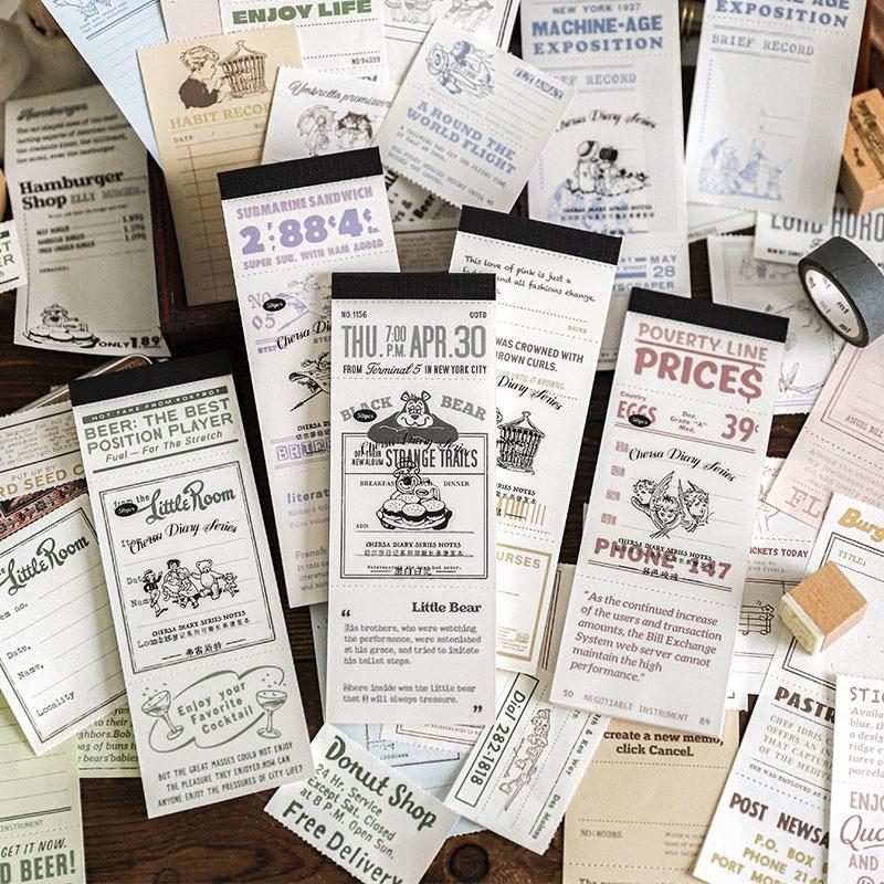 コラージュ 素材 デザイン ペーパー タグ ラベル 英字 英語 メモ