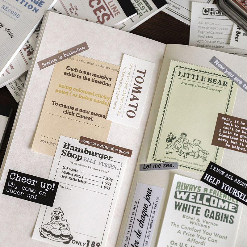 コラージュ 素材 デザイン ペーパー タグ ラベル 英字 英語 メモ