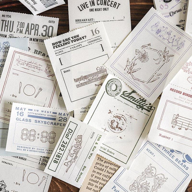 コラージュ 素材 デザイン ペーパー タグ ラベル 英字 英語 メモ