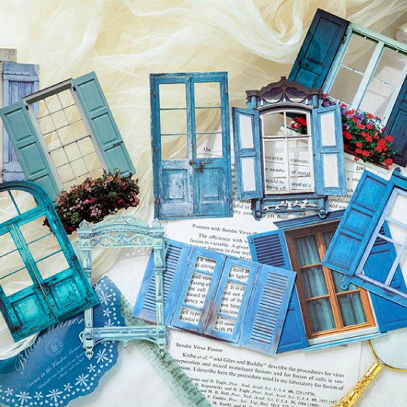 コラージュ素材　紙もの　素材紙　【2308】 コラージュ 素材 デザイン ペーパー 窓 ウインドウ 窓枠