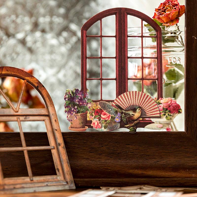 コラージュ 素材 デザイン ペーパー 窓 ウインドウ 窓枠