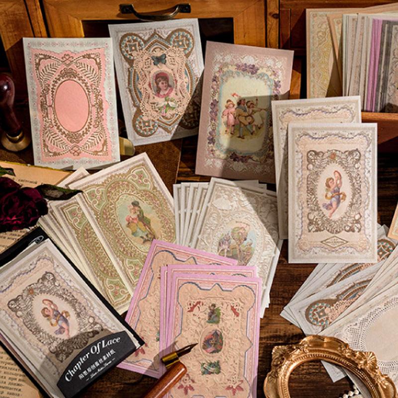 コラージュ 素材 デザイン ペーパー レース 枠 額縁 ジャンク