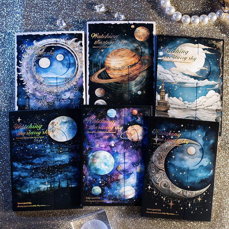 コラージュ 素材 デザイン ペーパー 宇宙 月 星 惑星 夜空 ジャンク