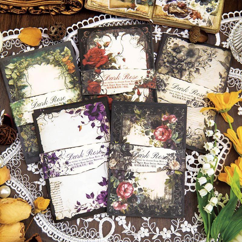 コラージュ 素材 デザイン ペーパー 花 バラ 薔薇 ローズ 植物 装飾 額