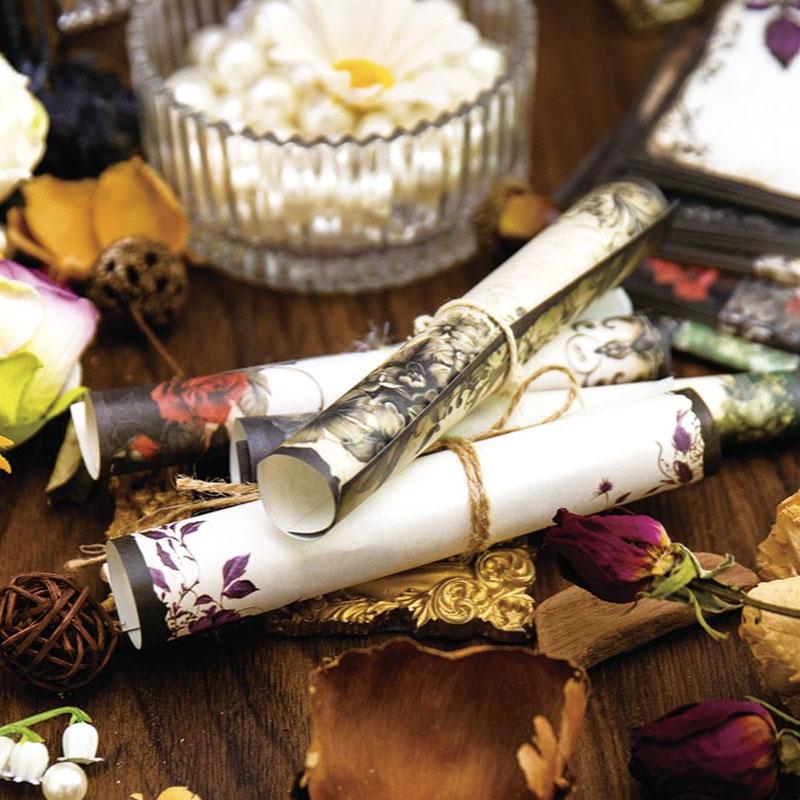 コラージュ 素材 デザイン ペーパー 花 バラ 薔薇 ローズ 植物 装飾 額