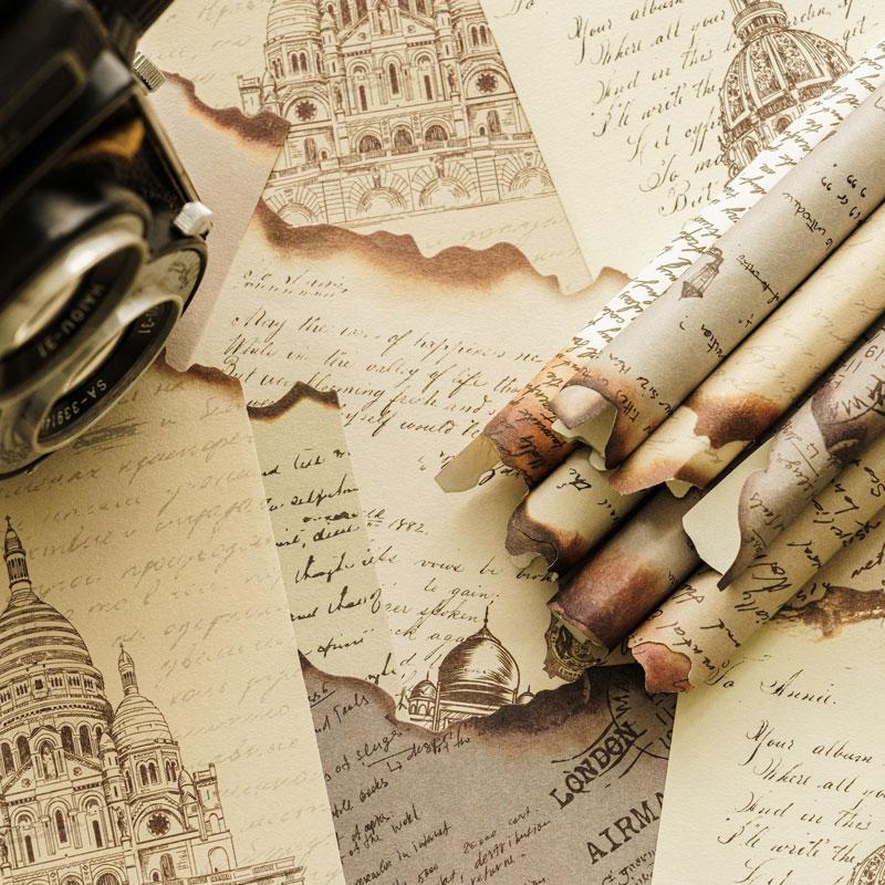 コラージュ 素材 デザイン ペーパー 手紙 英語 楽譜 英文 ジャンク