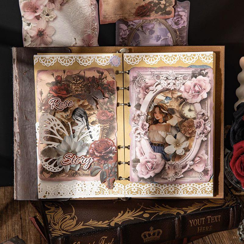 コラージュ 素材 デザイン ペーパー 薔薇 バラ ローズ 花 ジャンク