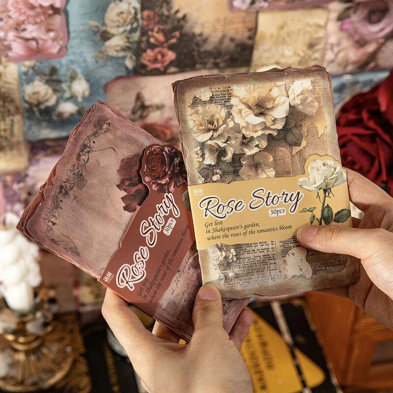 コラージュ 素材 デザイン ペーパー 薔薇 バラ ローズ 花 ジャンク