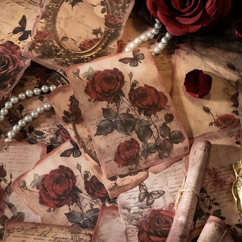 コラージュ 素材 デザイン ペーパー 薔薇 バラ ローズ 花 ジャンク