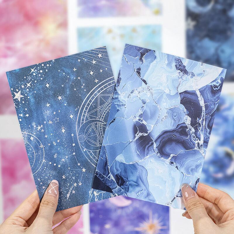 コラージュ 素材 シール 宇宙 星 月 マーブル柄 水彩 ジャンク