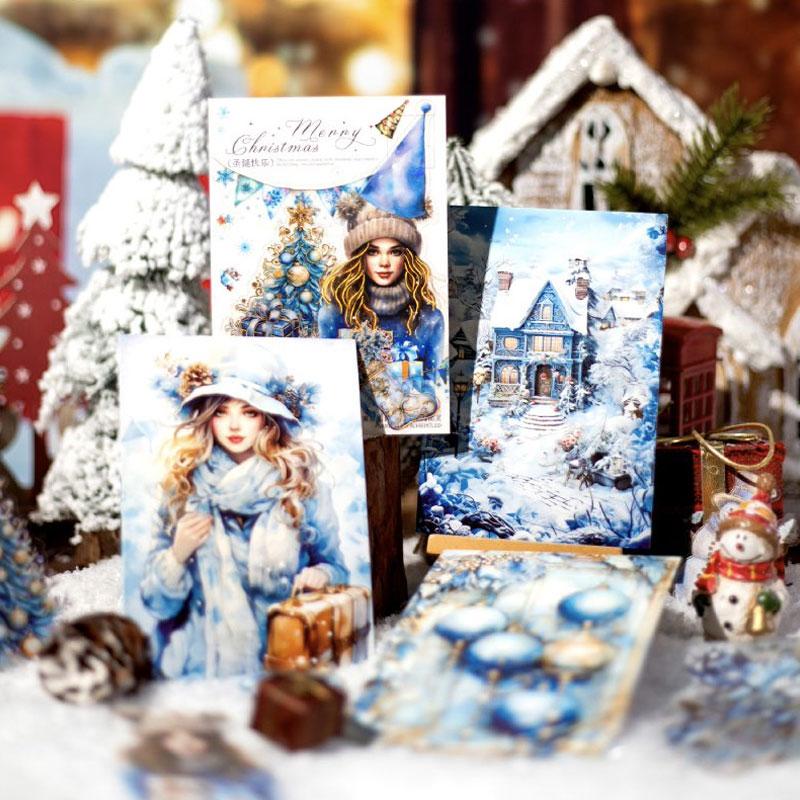 コラージュ 素材 シール クリスマス ツリー 雪だるま プレゼント ベル