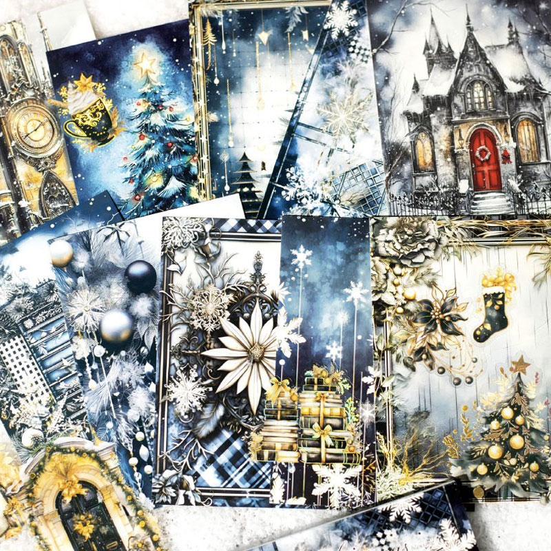 コラージュ 素材 シール クリスマス ツリー 雪だるま プレゼント ベル