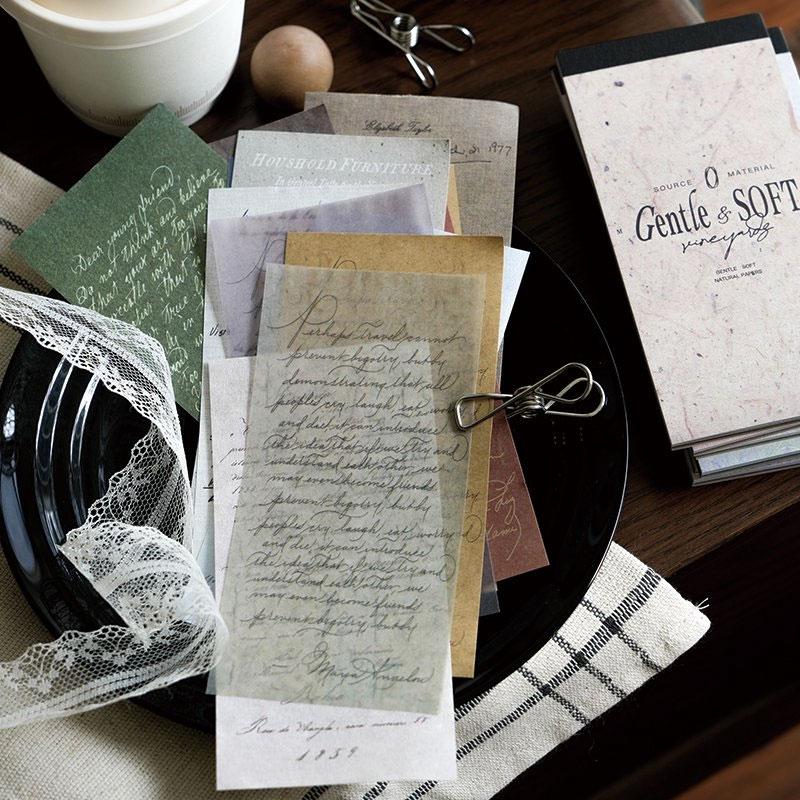 PA654 硫酸紙 クラフト紙 英字 英語 手紙 テキスト コラージュ