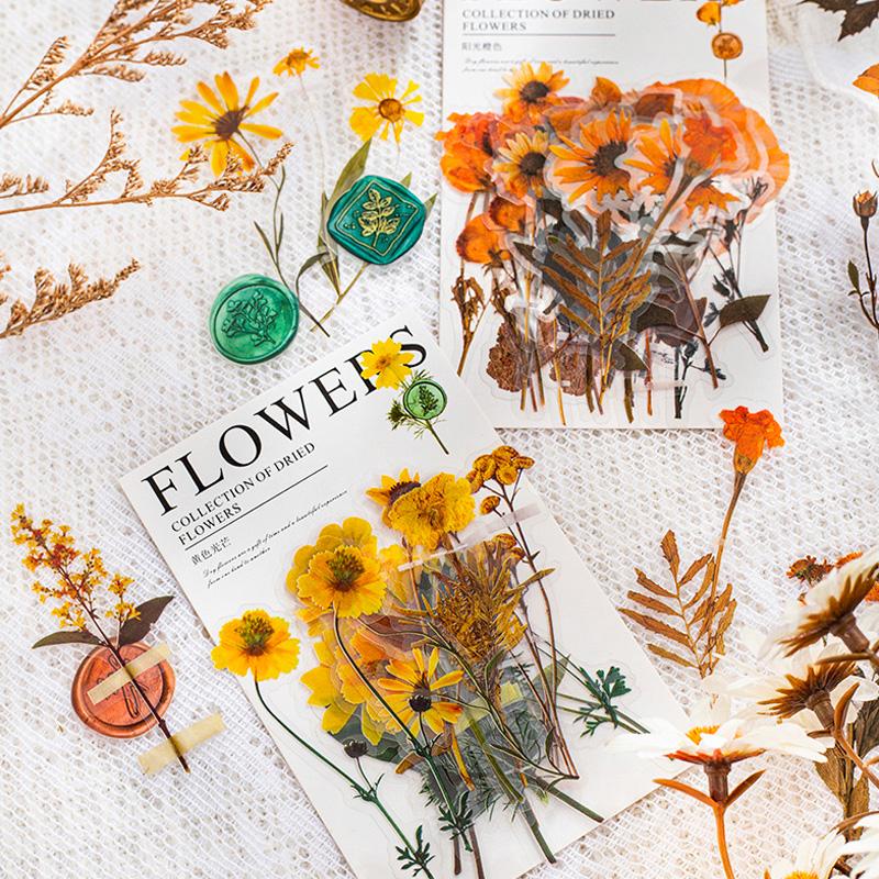 コラージュ 素材 シール 押し花 花 フラワー ジャンクジャーナル