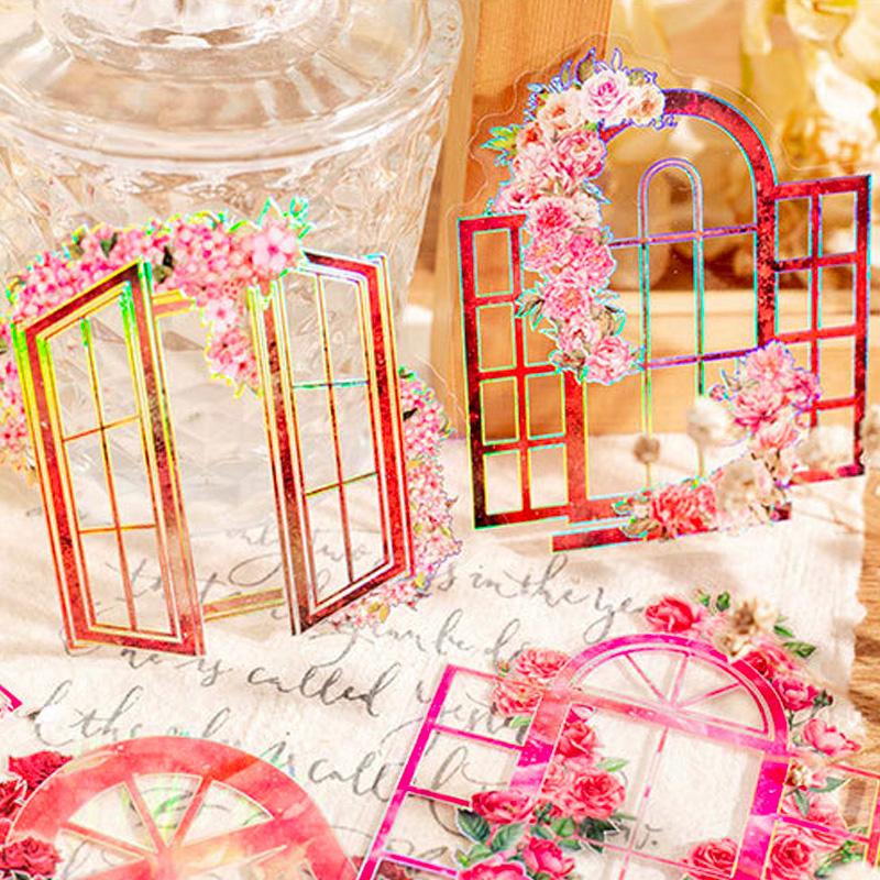 コラージュ 素材 シール 窓 窓枠 ウインドウ フレーム ジャンク