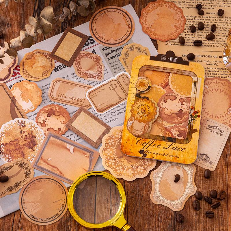 コラージュ 素材 シール タグ ラベル フレーム コーヒー 珈琲 ジャンク
