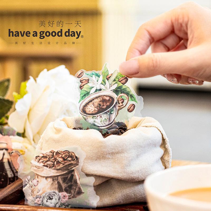 コラージュ 素材 シール コーヒー 珈琲 カフェ ジャンクジャーナル