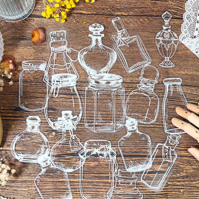 コラージュ 素材 シール 瓶 ボトル ガラス ビン 香水 ジャンク