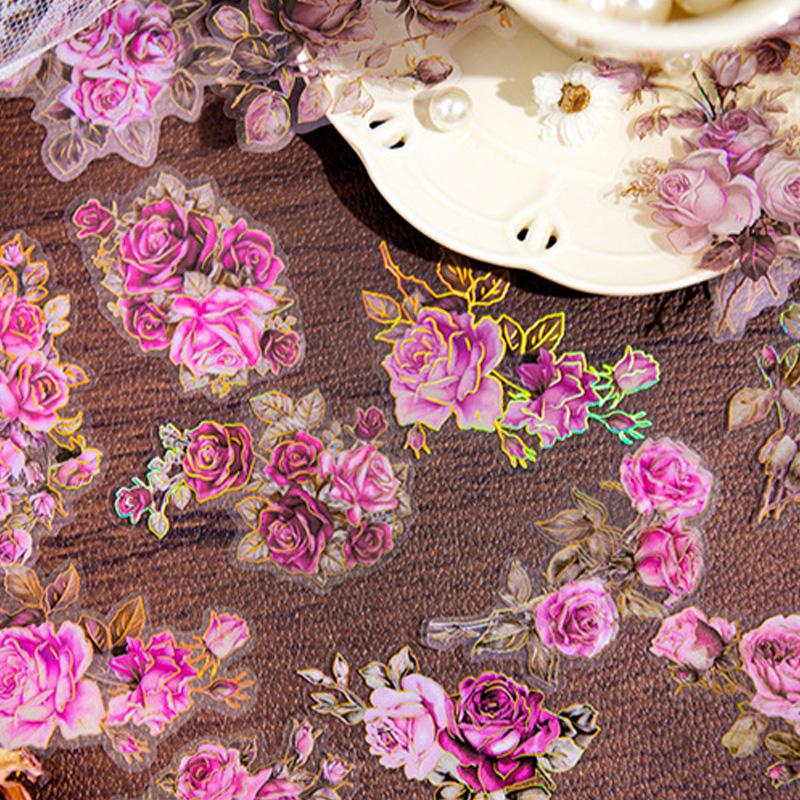 コラージュ 素材 シール 花 フラワー ジャンクジャーナル アンティーク