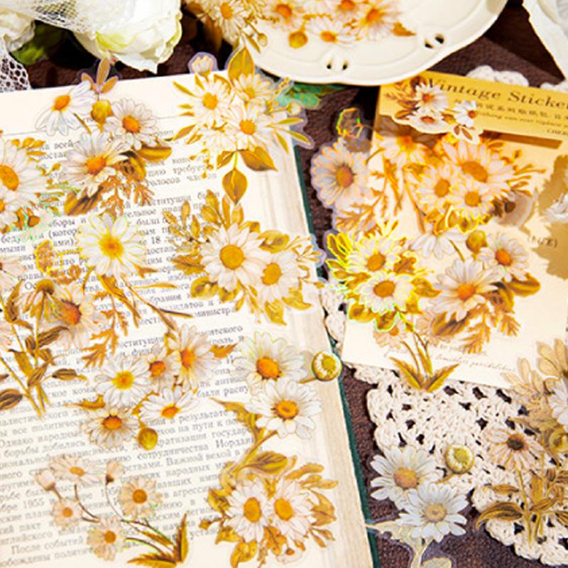 コラージュ 素材 シール 花 フラワー ジャンクジャーナル アンティーク