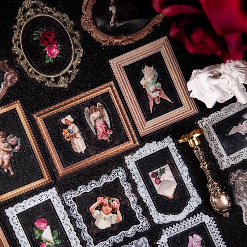 コラージュ 素材 シール 額縁 フレーム ジャンクジャーナル