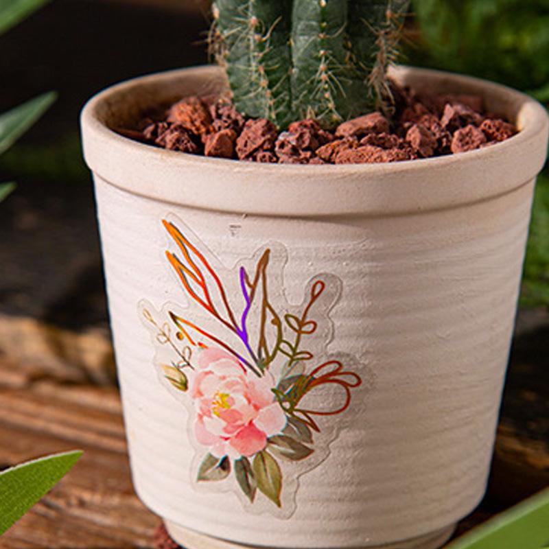 コラージュ 素材 シール 植物 花 フラワー ゴールド ジャンク