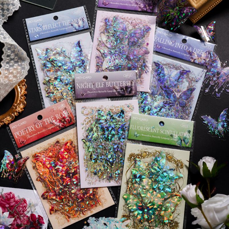 コラージュ 素材 シール 蝶 バタフライ 蝶々 ジャンクジャーナル