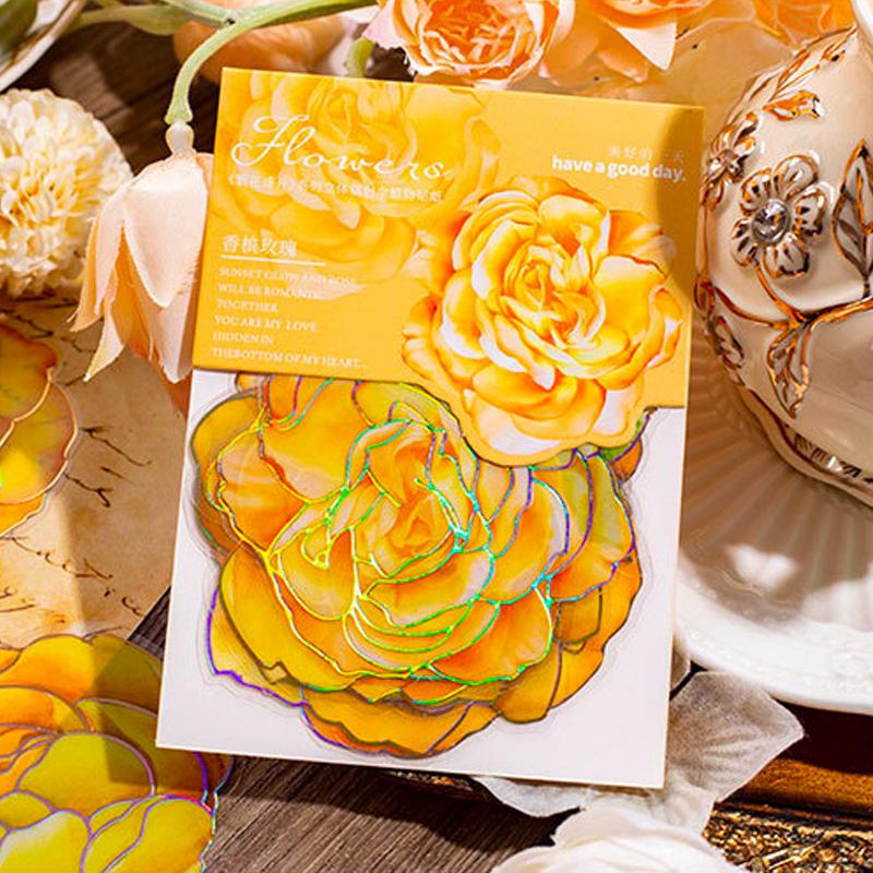 コラージュ 素材 シール 花 フラワー 薔薇 ローズ ジャンクジャーナル